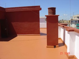 Terraza reparada, impermeabilizada y pintada